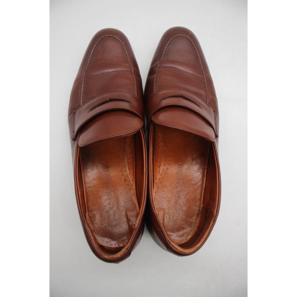 WOLF & SHEPHERD  Brown Ringer Leather Penny Loafers Men's Size 10.5 Dress Shoes - Picture 10 of 12